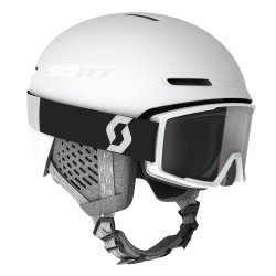 Scott Ski Snowboardhelm Set Helm Track mit Brille Factor pro wei&szlig;